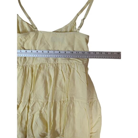 White Fox Boutique Yellow Women's Mini Dress Button Down Adjustable Straps Med - Picture 3 of 6